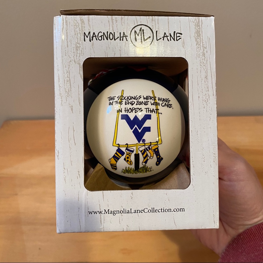 Magnolia Lane WV Mountaineers Christmas ornament